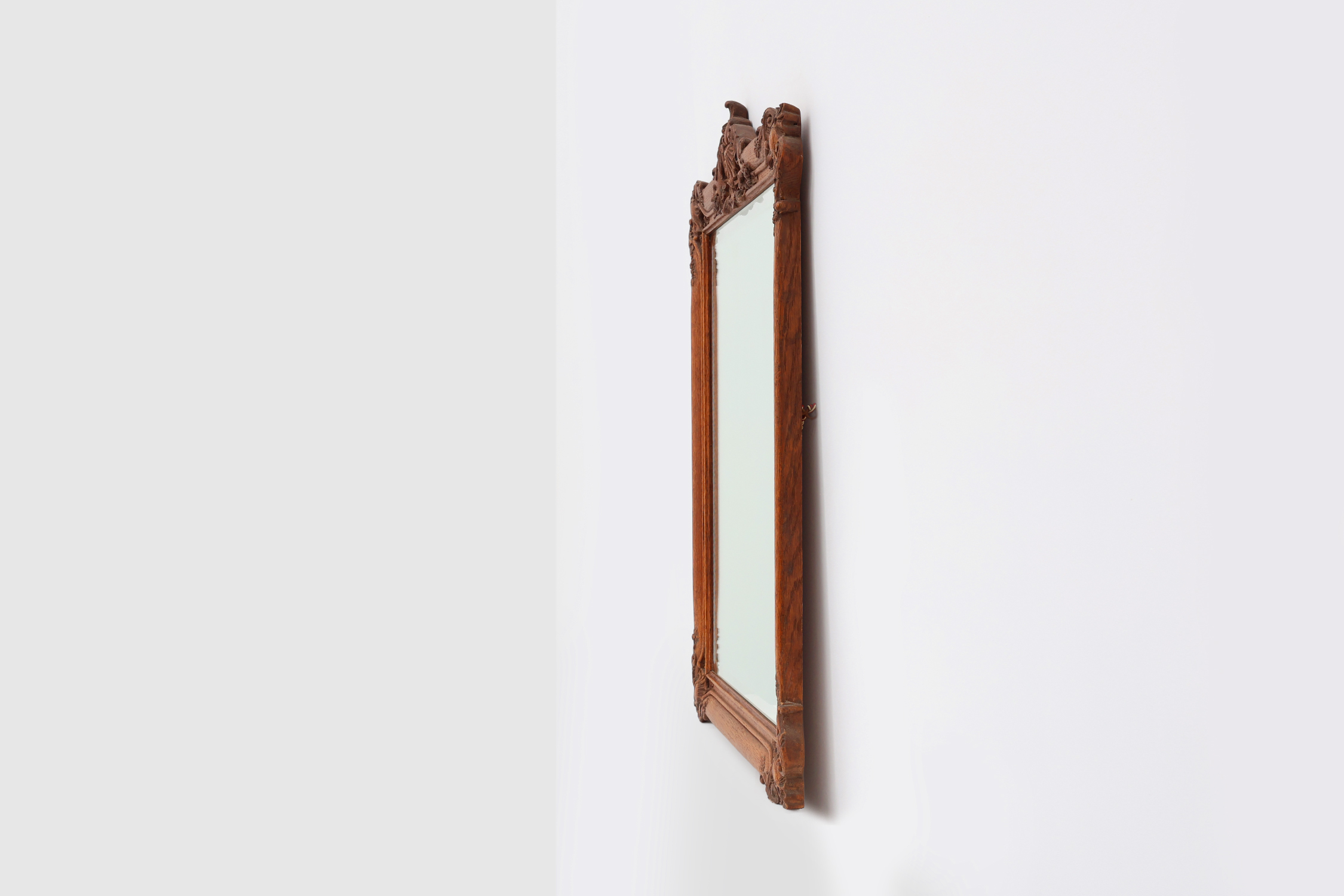 Baroque carved wooden beveled mirror in Louis XV style, France 1900sthumbnail